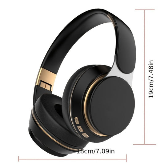 Foldable Over-Ear Wireless Headphones with FM Radio, TF Card Play & 3.5mm AUX, Built-In Mic, Soft Earpads, Portable Headset for Travel Home Office Cellphone PC, Gift for Men Women