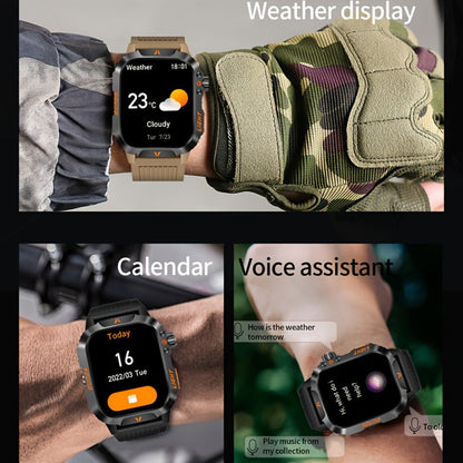 2.01" HD Compass Smartwatch for Men Women – Wireless Calling Outdoor Adventure Watch with LED Flashlight Fitness Tracker Pedometer Calorie Counter Long Battery Life Compatible with Android iPhone Couples Gift