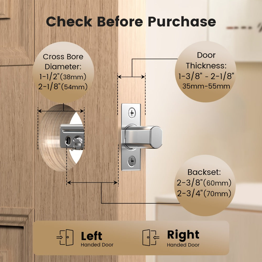 Palm Vein Smart Lock WiFi 6 Keyless Entry Deadbolt with Keypad, Alexa & Google Home Voice Control, Auto Lock, 10000mAh Rechargeable Battery, AI Biometric Contactless Front Door Lock, Black