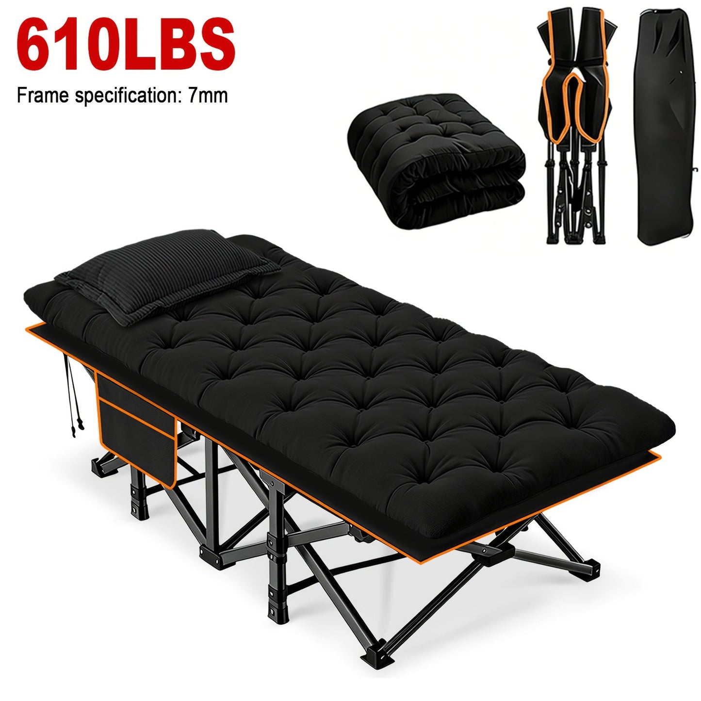 Folding Bed shown in the 610LBS•Black option