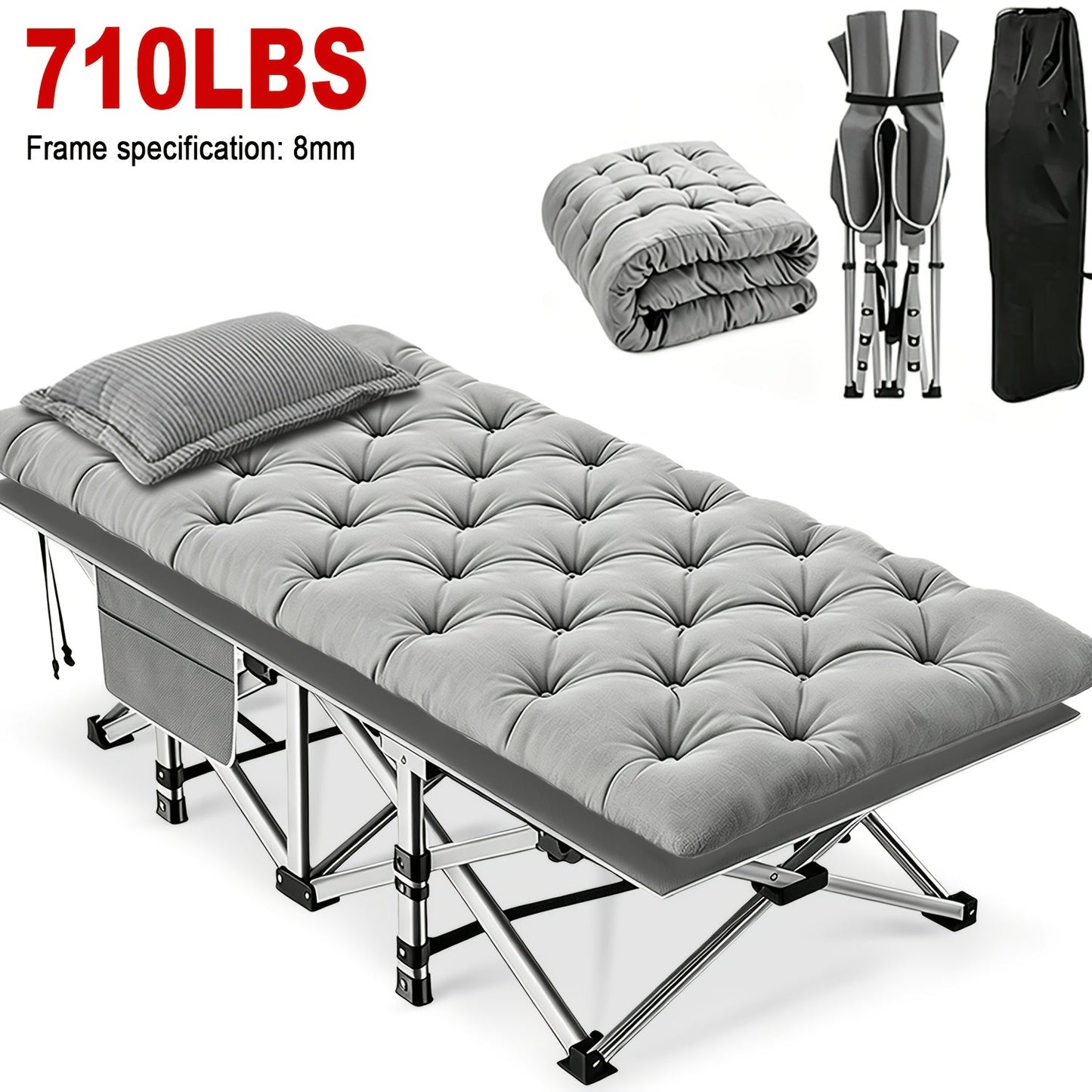 Folding Bed shown in the 710lb•Grey option
