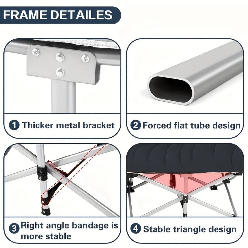 59-Inch Wide Folding Bed with Carry Bag and Tool-Free Assembly for Bedroom detail image - detail view 20