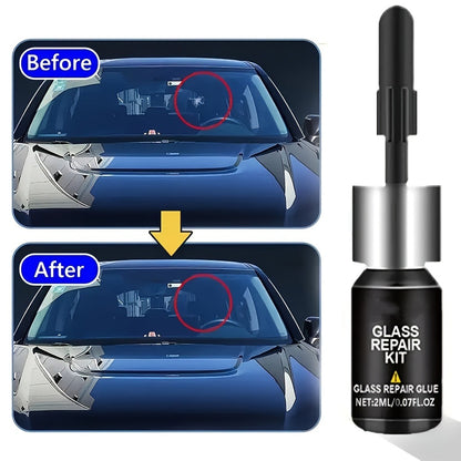 Windshield Repair Kit – 15-Min Quick Fix for Chips, Cracks & Rock Damage | Windshield Crack Repair Fluid with Curing Film, No Tools Needed