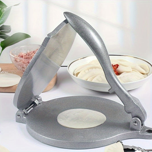 Tortilla Press 8 Inch Aluminum Alloy Adjustable Thickness Heavy Duty Tortilladora for Flour Corn Tortillas Roti Chapati Quesadilla Taco Maker Kitchen Cooking Tool Push Type Control