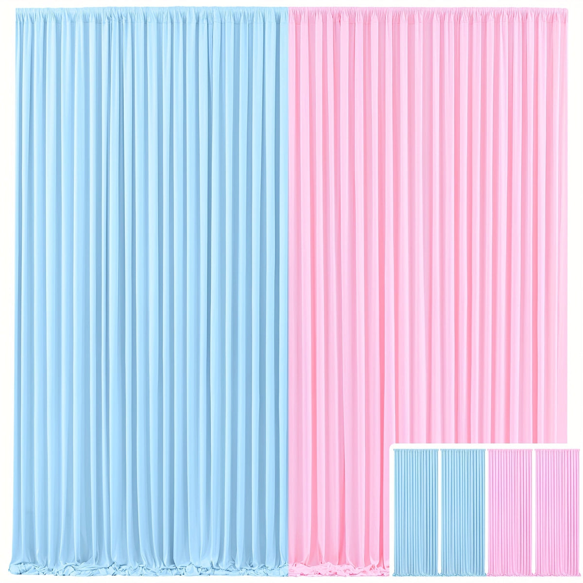 Blackout Backdrop Curtain 4 Pack 5x10 Ft - Heavyweight Nonwoven, Wrinkle-Resistant for Entryways, Bedrooms and Living Spaces