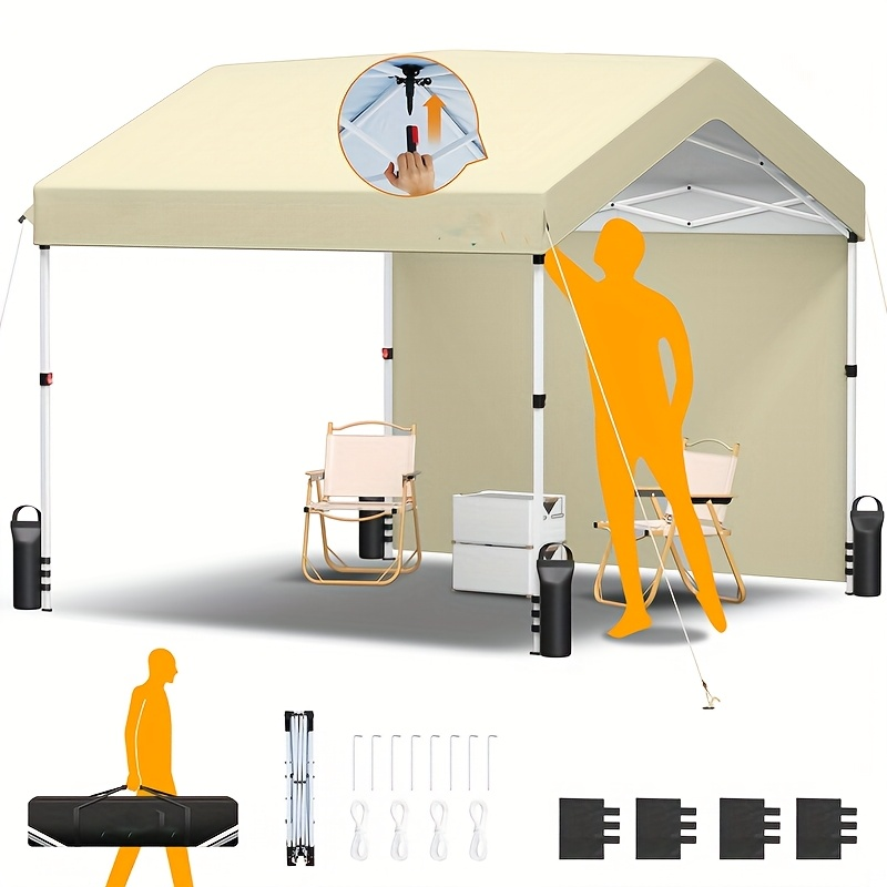 Center-Lock 10x10ft Pop-Up Canopy Tent with Three Height Settings and Optional Three-Sidewall Packages
