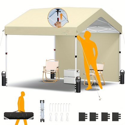 Center-Lock 10x10ft Pop-Up Canopy Tent with Three Height Settings and Optional Three-Sidewall Packages