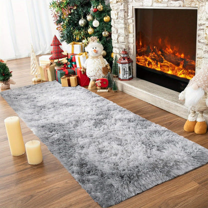 Area Rug Tie-Dye Shaggy Plush Design with Six Colors and Four Washable Sizes for Bedroom or Dorm