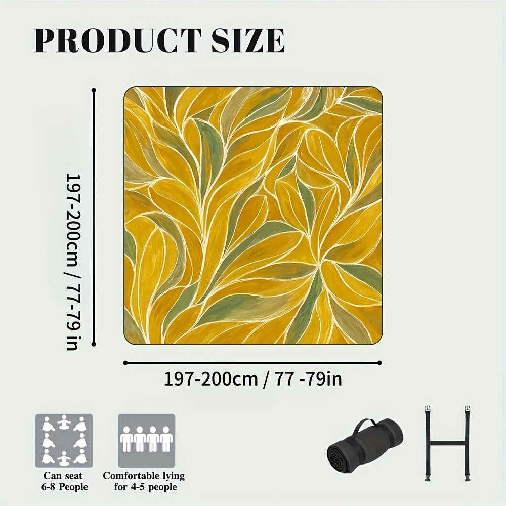 Large Padded Picnic Blanket with Roll-Up Carry Straps and Five Evidence-Bound Pattern Options