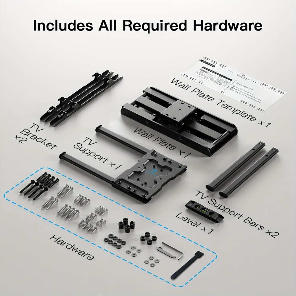 Full Motion TV Wall Mount 37-75 Inch, Dual Arm Swivel Tilt, VESA 600x400mm, Extends 15.4 Inch, Fits LED LCD OLED Flat Curved Screens