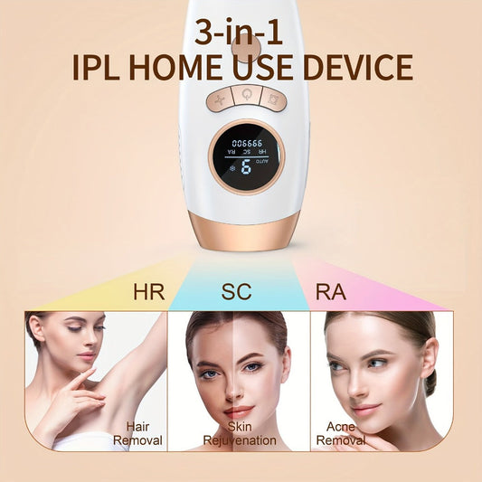 IPL Hair Removal Device for Women & Men 999,900 Flashes — Permanent At-Home Hair Remover 9 Energy Levels Painless Full Body Legs Arms Bikini Underarms Face, 94% Hair Loss in 4-6 Weeks