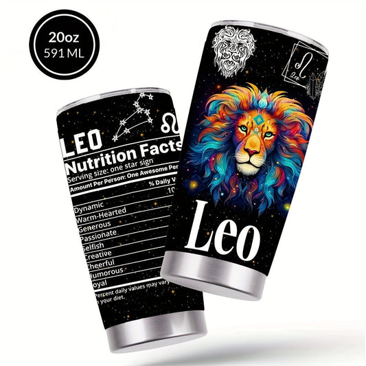 Insulated Tumbler 20oz Zodiac Sign 304 Stainless Steel with Lid, Straw and 12 Horoscope Options