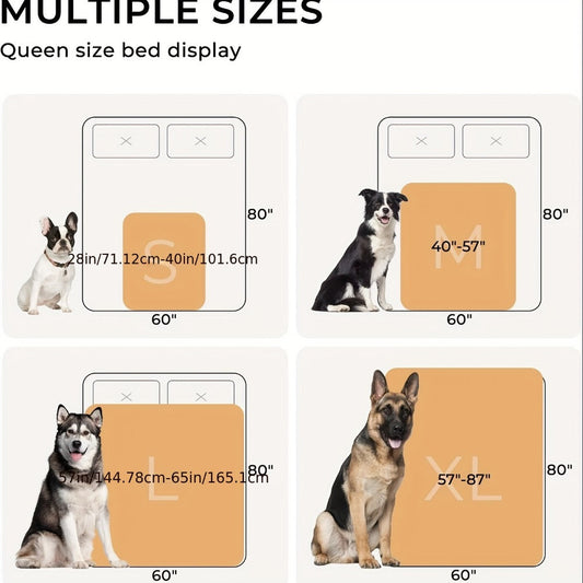 Waterproof Pet Blanket – Reversible Liquid-Proof Coral Fleece Dog Blanket for Couch, Sofa & Bed, Furniture Protector, 2 Patterns