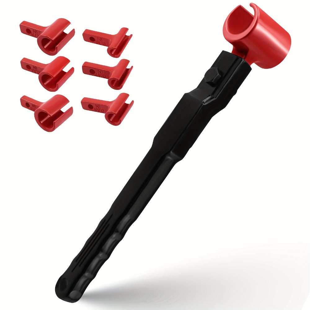 Six-in-One Door Hinge Gap Adjustment Wrench Set with Steel Bender Handle and Six Size Heads