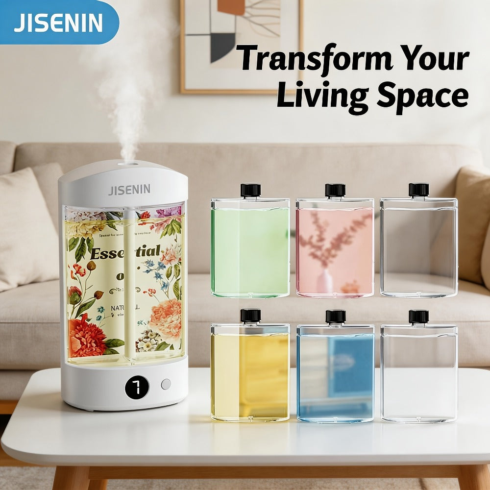 Mini Aroma Diffuser & Humidifier 2-in-1 Portable USB Rechargeable, 7-Level Timer, Silent Operation
