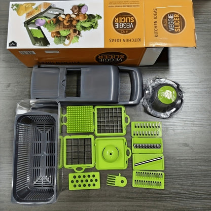 14-in-1 Vegetable Chopper and Grater with Clear Collector, Egg Separator and Upgraded Grater Checkout Option