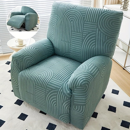 Recliner Slipcover, Four-Piece Elastic Jacquard Single-Seat Chair Cover in Six Color Options