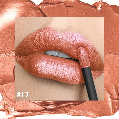 Metallic Shimmer Lip Gloss with Wand Applicator and Eleven Numbered Shade Options from 13 to 24