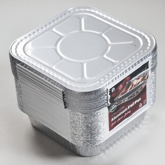 Aluminum Foil Pans 8x8 Inch 30 Pack with Lids Disposable Square Cake Pans – Baking Cooking Freezing & Meal Prep Containers, Stackable Foil Baking Pans for Brownies Lasagna