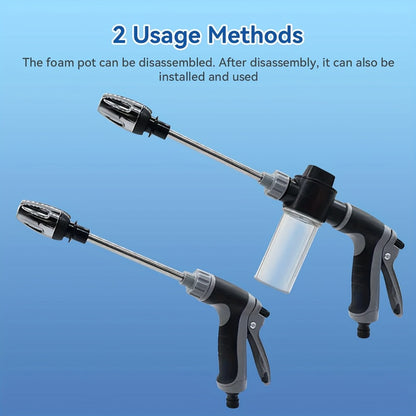 High Pressure Car Wash Spray Gun with Adjustable Nozzle – 3/4" & 1/2" Quick Connect, Multi-Function Garden Hose Sprayer for Car Cleaning, Watering & Pet Wash