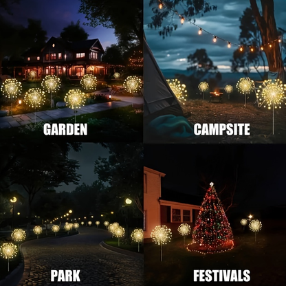 Solar Garden Lights Dandelion Firework Stakes with Remote, 540/1080 LEDs, 8 Modes and 6/12 Packs