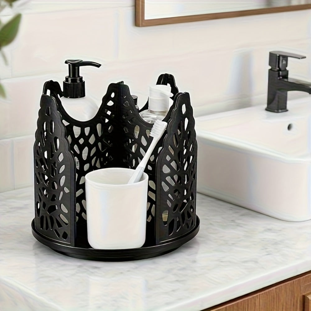 Paper Cup Holder Kitchen Organizer 4-Compartment Rotating Dispenser with Detachable Design in Two Colors