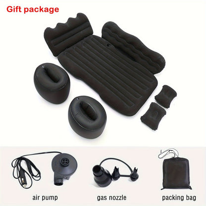 Car Inflatable Mattress for SUV & Sedan – Thickened Back Seat Sleeping Pad with Air Pump & 2 Pillows, Rear Trunk Camping Bed for Road Trips & Overlanding