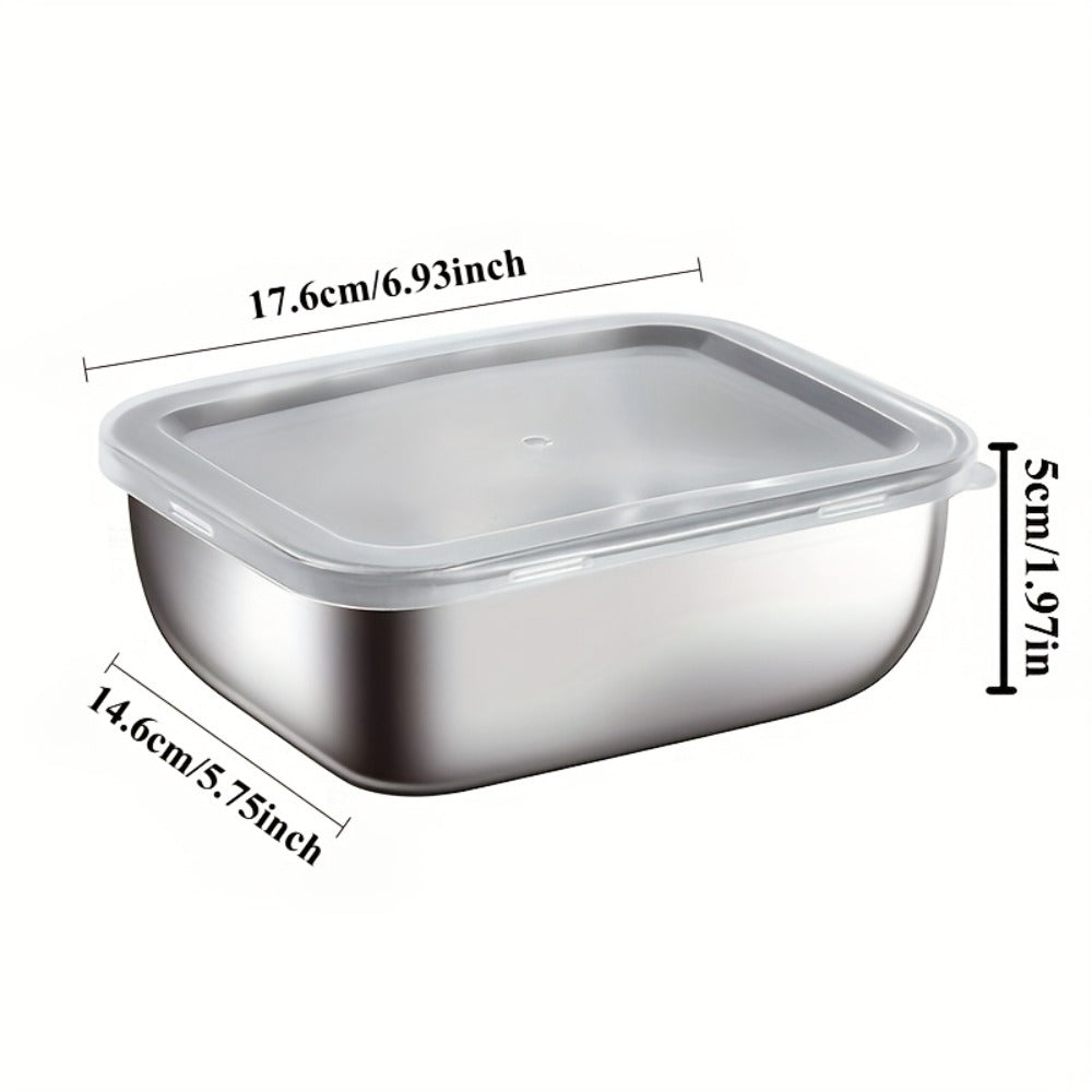 Food Storage Containers 304 Stainless Steel Set with Lids in Five-, Six- or Eight-Piece Options