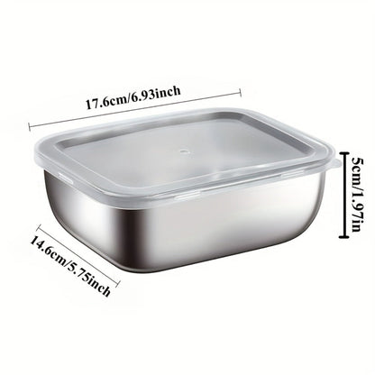 Food Storage Containers 304 Stainless Steel Set with Lids in Five-, Six- or Eight-Piece Options