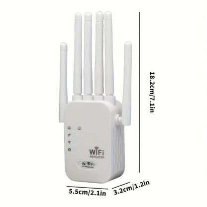 WiFi Range Extender TATOODAA WiFi 6 Dual-Band 2.4/5GHz with Six Antennas, Gigabit Port and AP/Repeater Modes