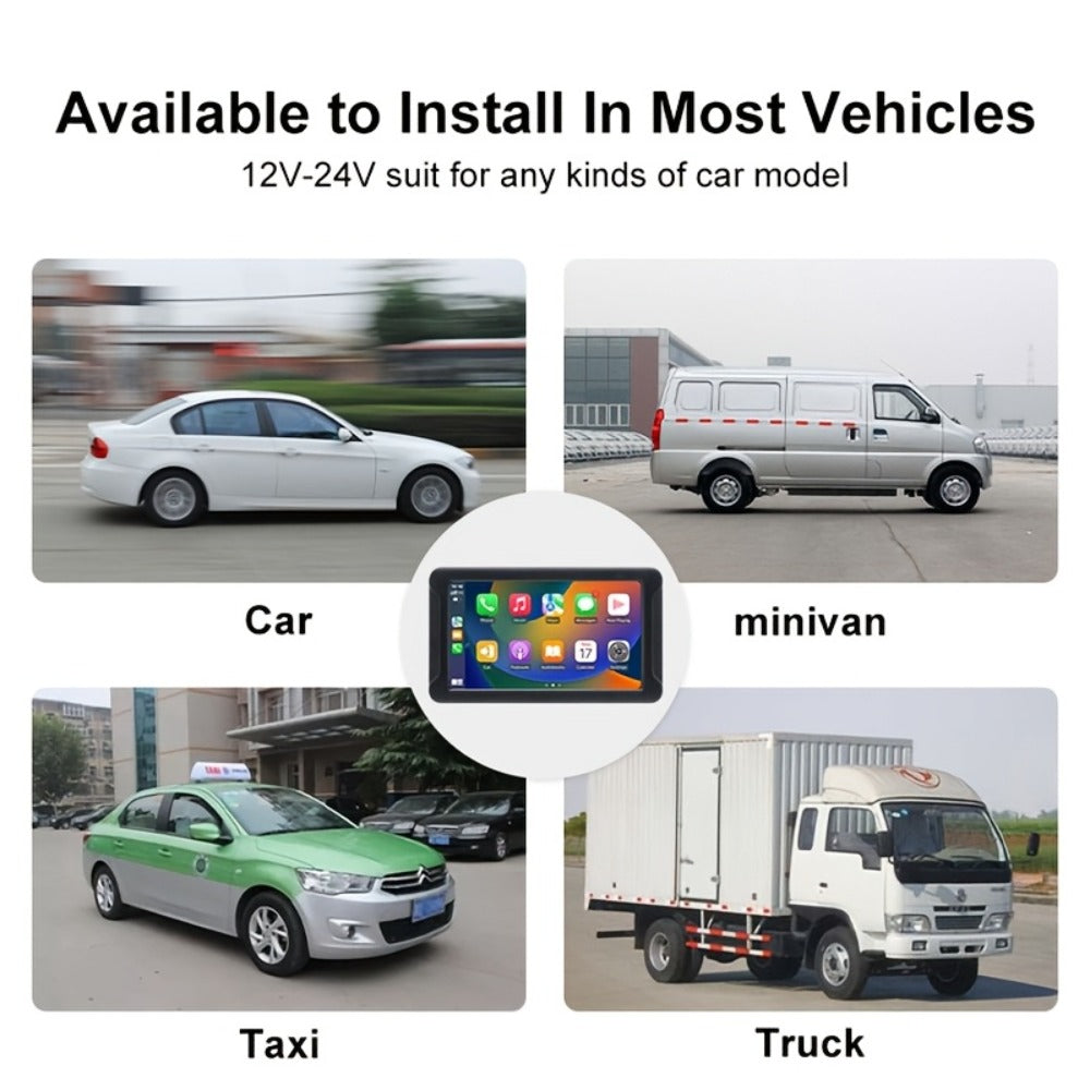 Portable Car GPS Navigation 8" - Wireless CarPlay & Android Auto, HD Touchscreen, Magnetic Mount, Mirror Link, FM Radio, AUX/USB/TF, Backup Camera Included