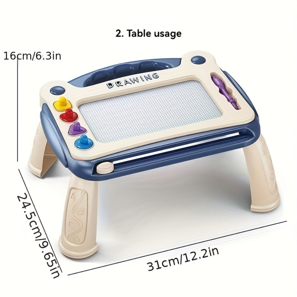 Kids Drawing Board with 4 Stamps 4 Holders and 1 Pen Educational Doodle Board Toy for Boys Girls Toddlers Learning Art Table Desk Birthday Gift