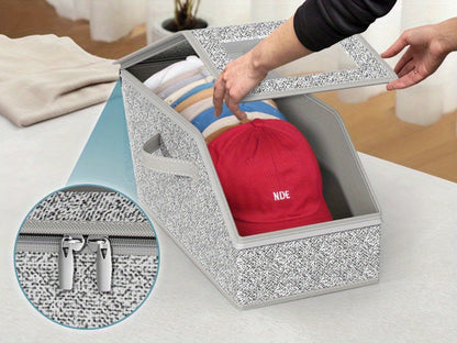 Stackable Baseball Cap Storage Box with Clear Viewing Window – Hat Organizer for Closet Holds Up to 30 Caps, Space-Saving Design for Hats, Underwear, Socks & Toys – For Men & Women (2 or 4 Pack)