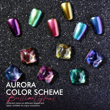 Six-Piece Holographic Nail Polish Set with Metallic Rainbow Shimmer Shades in 0.25 oz Air-Dry Bottles