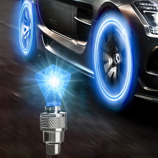 LED Breathing Light Tire Valve Caps – Running Horse & Wind Fire Wheel Light Effect for Car & Motorcycle Wheels