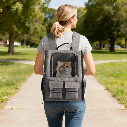 Rolling Pet Carrier Backpack with Wheeled Base, Telescopic Handle, Mesh Panels and Four Color Options