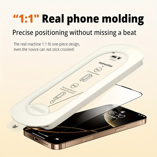 Screen Protector, 8-Piece iPhone Tempered Glass Set with Four Screen Films, Four Camera Lens Covers and Alignment Tools