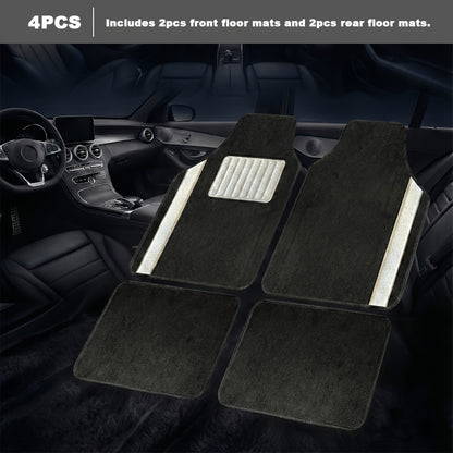 Crystal Bling Car Floor Mats for Women – Sparkling Diamond & Flash Glitter Universal Non-Slip Waterproof Auto Floor Pads, Fashionable Car Interior Accessory, 4/8pcs Set, Great Christmas Gift