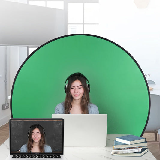 Folding Green Screen Background Frame Studio Kit | Portable Collapsible Backdrop for Live Streaming, Photography, Gaming, Video Calls, Home Office & Meetings
