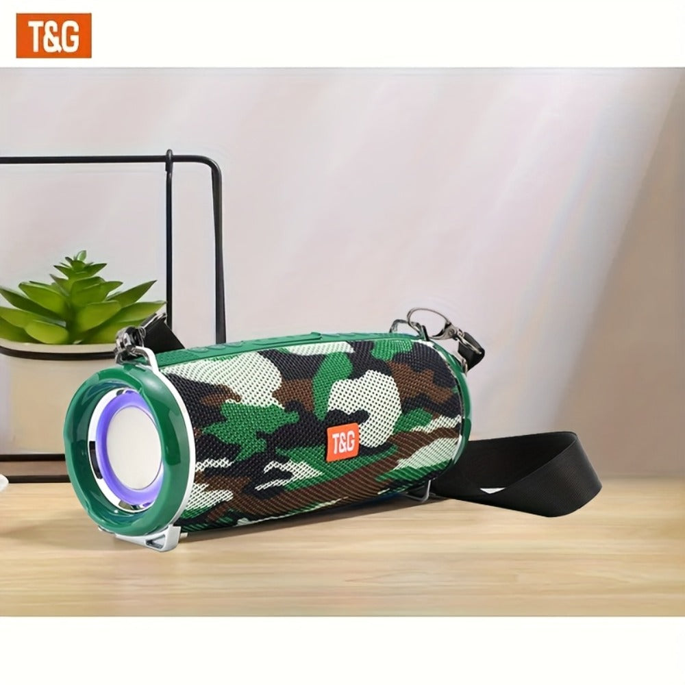 TG192 IPX4 Waterproof Portable Bluetooth Speaker Outdoor 2400mAh Rechargeable Wireless Speaker Color-Changing LED Breathing Light for Camping Picnic Party School Sports Family