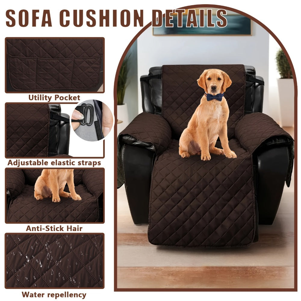 Non-Slip Recliner Chair Cover Sofa Slipcover with Elastic Straps Washable Pet Furniture Protector Indoor Outdoor 8 Colors