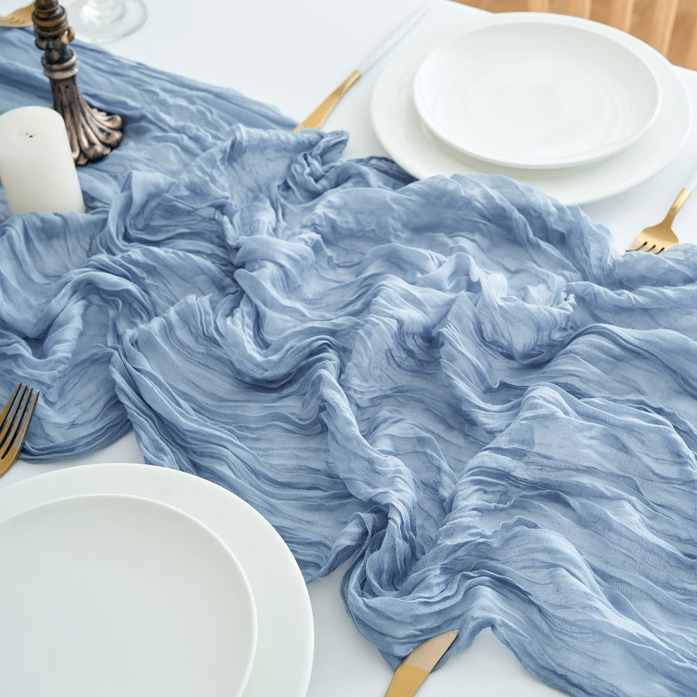 Cheesecloth Table Runner 10 Pack, 10ft Boho Wedding Table Runner for Reception, Rustic Bridal Shower, Party & Home Decor – Dusty Pink, Sage, Lavender