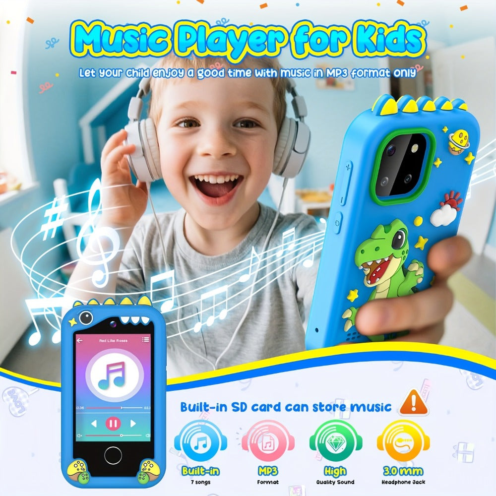 Kids Toy Mobile Phone with Dual Cameras, Touchscreen & MP3 Player – Educational Toy with Games, Alarm Clock & USB Charging, Birthday & Christmas Gift for Boys & Girls