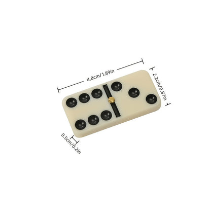 Double-Six Domino Set with 28 Ivory-Style Tiles, Metal Spinners and Brown Storage Case in One or Two Packs
