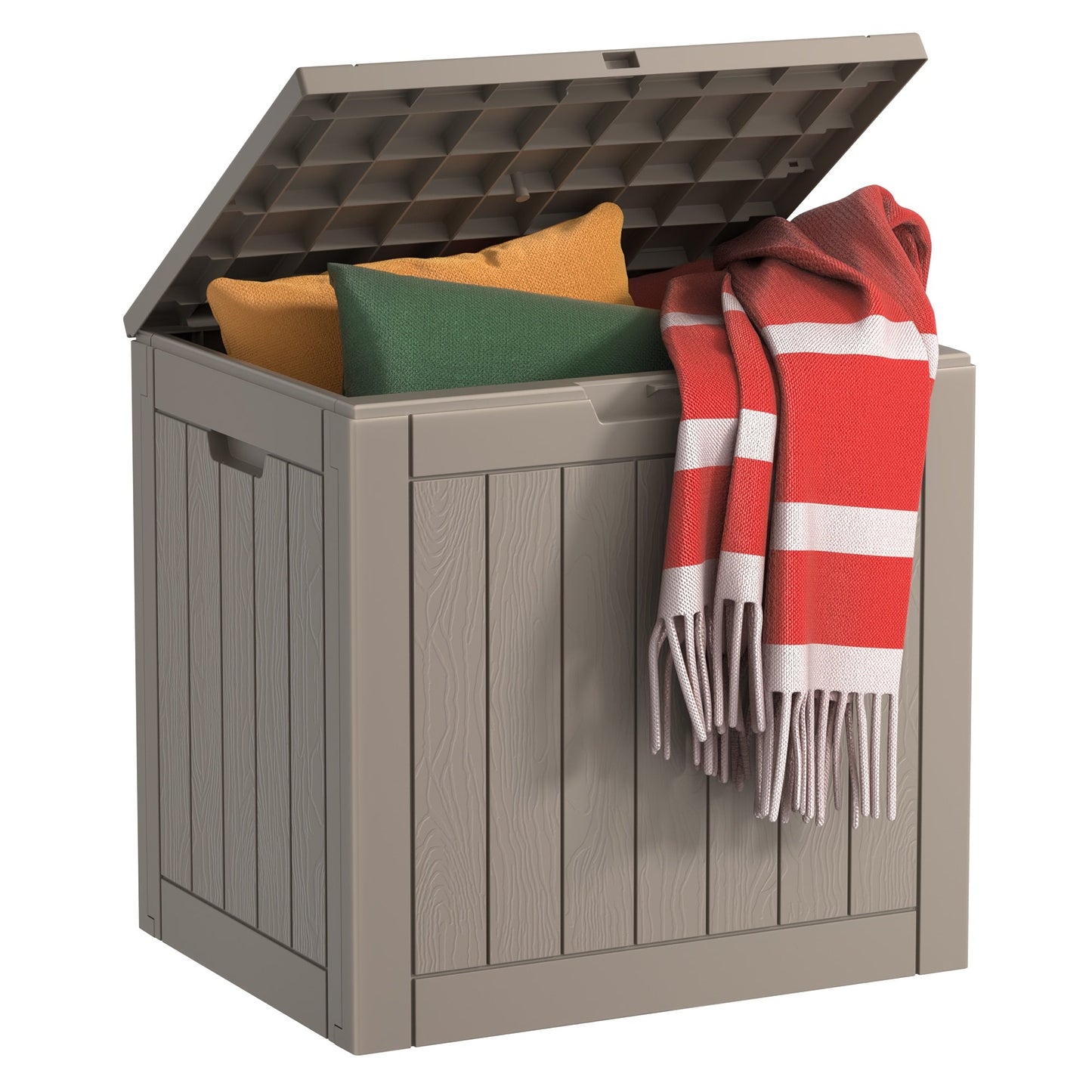 Molded-Panel Outdoor Storage Box with 36-, 45- or 51-Gallon Labels across Four Capacity-and-Color Models