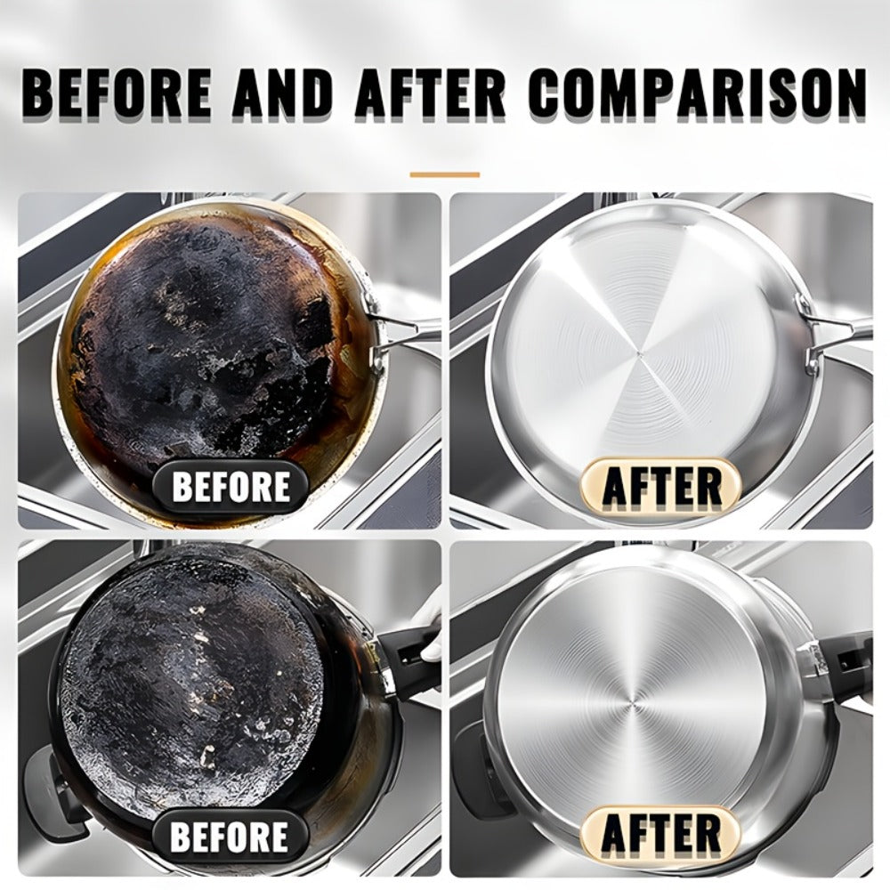 Metal Polishing Paste with Scrub Pad 5.07oz Multi-Purpose Chrome Polish Cream for Automotive for Home Cooking, Dining and Outdoor Meals