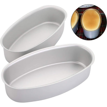 Two-Piece Nonstick Oval Aluminum Bread Pan Set for Loaves, Cakes, Cheesecake and Oven Baking