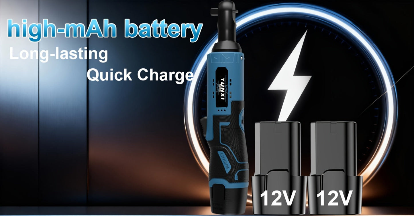 Power Tools YUNXI 12V Brushless Cordless Ratchet Wrench Kit with Batteries, Charger and Accessory Options