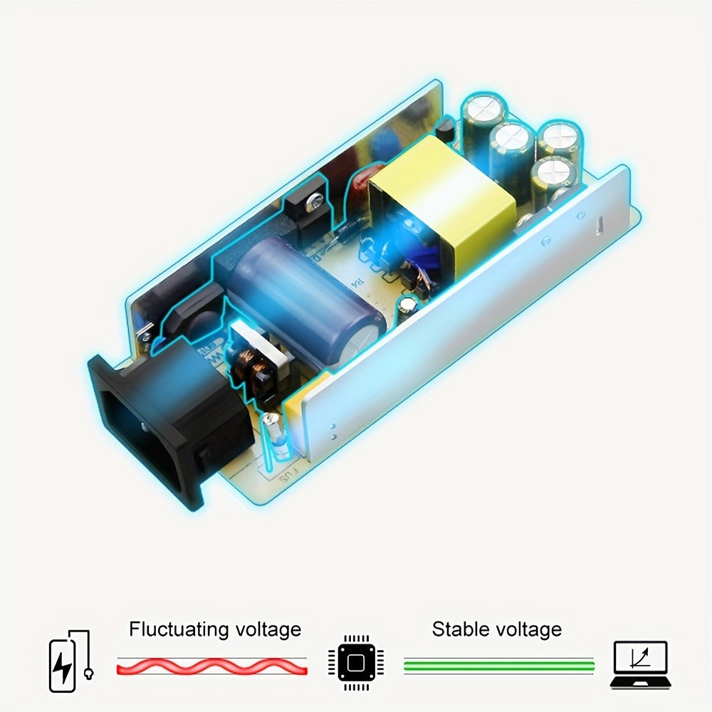 Fixed 19V 3.42A 65W Power Adapter with No-Tip or Nine-Tip Connector Configuration and US Cord