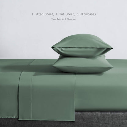 Four-Piece Twin Microfiber Sheet Set with Fitted and Flat Sheets, Two Pillowcases and Six Colors